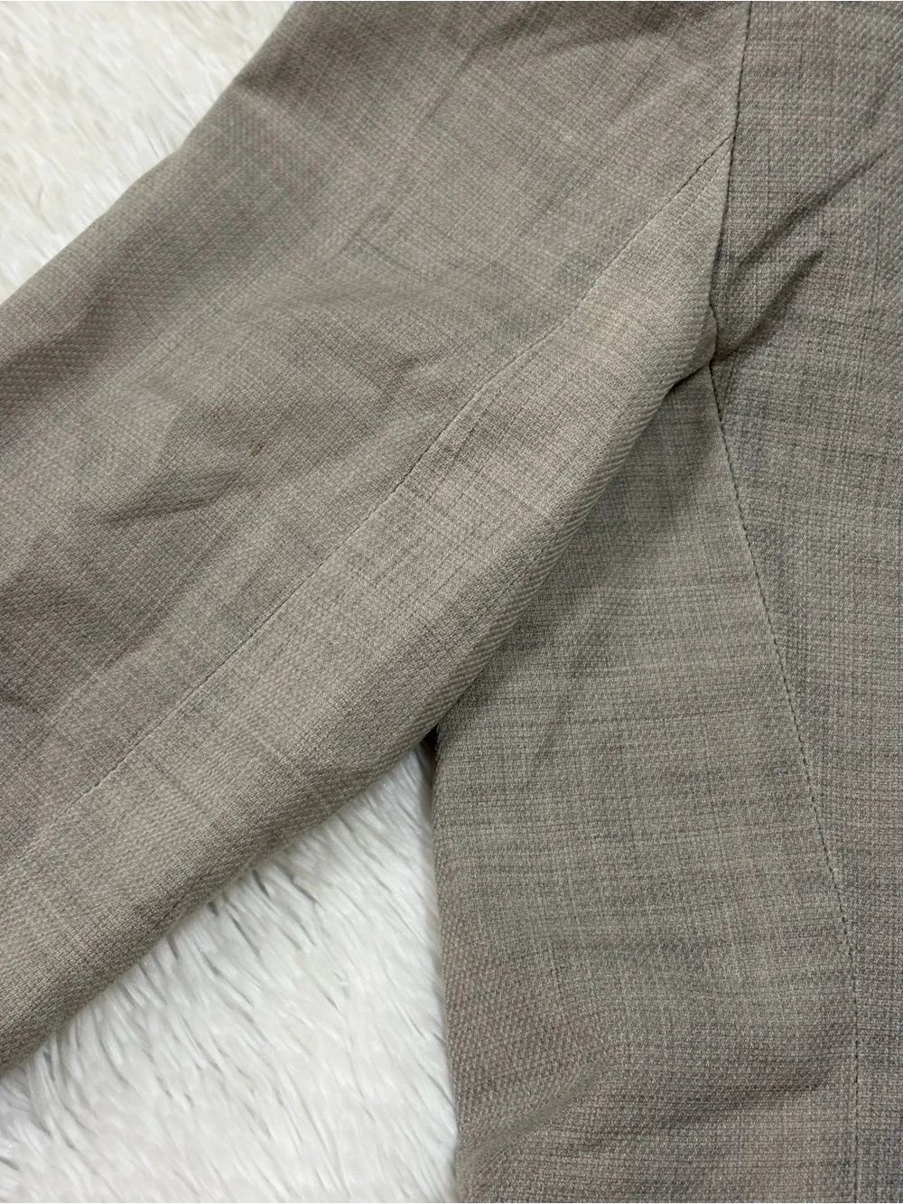 Smythe Light Gray Single-Button Tailored Blazer